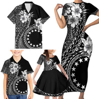 Kia Orana Cook Islands Family Matching Short Sleeve Bodycon Dress and Hawaiian Shirt Tiare and Stars LT7 - Polynesian Pride
