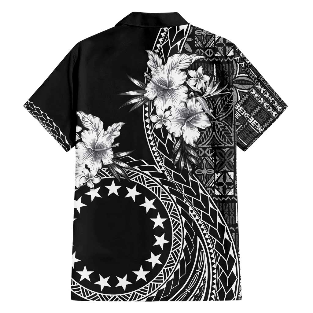 Kia Orana Cook Islands Family Matching Short Sleeve Bodycon Dress and Hawaiian Shirt Tiare and Stars LT7 - Polynesian Pride