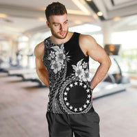 Kia Orana Cook Islands Men Tank Top Tiare and Stars LT7 Black - Polynesian Pride