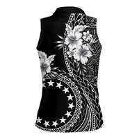 Kia Orana Cook Islands Women Sleeveless Polo Shirt Tiare and Stars LT7 - Polynesian Pride