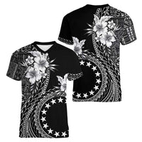 Kia Orana Cook Islands Women V-Neck T-Shirt Tiare and Stars LT7 - Polynesian Pride
