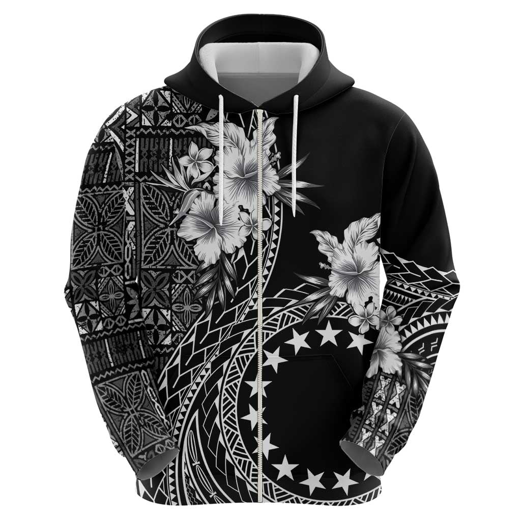 Kia Orana Cook Islands Zip Hoodie Tiare and Stars LT7 - Polynesian Pride