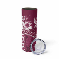 Kia Orana Cook Islands Skinny Tumbler Tiare & Stars - Maroon LT7 - Polynesian Pride