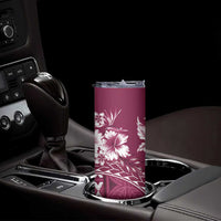 Kia Orana Cook Islands Skinny Tumbler Tiare & Stars - Maroon LT7 - Polynesian Pride