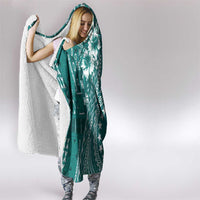 Kia Orana Cook Islands Hooded Blanket Tiare and Stars - Teal LT7 - Polynesian Pride