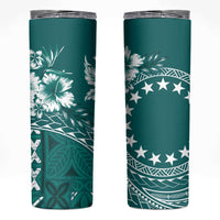 Kia Orana Cook Islands Skinny Tumbler Tiare & Stars - Teal LT7 Teal - Polynesian Pride