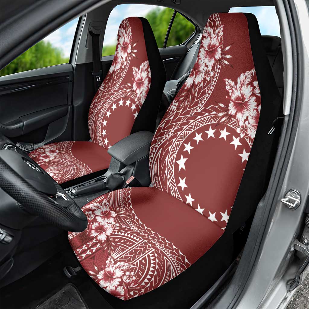 Kia Orana Cook Islands Car Seat Cover Tiare and Stars - Scarlet LT7 - Polynesian Pride