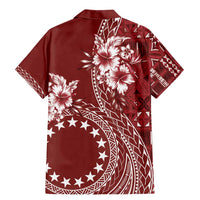 Kia Orana Cook Islands Family Matching Mermaid Dress and Hawaiian Shirt Tiare and Stars - Scarlet LT7 - Polynesian Pride