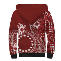 Kia Orana Cook Islands Sherpa Hoodie Tiare and Stars - Scarlet LT7 - Polynesian Pride