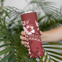 Kia Orana Cook Islands Skinny Tumbler Tiare & Stars - Scarlet LT7 - Polynesian Pride