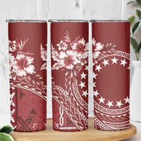 Kia Orana Cook Islands Skinny Tumbler Tiare & Stars - Scarlet LT7 - Polynesian Pride