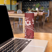 Kia Orana Cook Islands Skinny Tumbler Tiare & Stars - Scarlet LT7 - Polynesian Pride