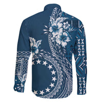 Kia Orana Cook Islands Family Matching Puletasi and Hawaiian Shirt Tiare and Stars - Navy Blue LT7 - Polynesian Pride