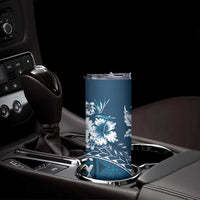 Kia Orana Cook Islands Skinny Tumbler Tiare & Stars - Navy Blue LT7 - Polynesian Pride