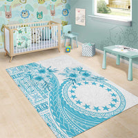 Kia Orana Cook Islands Area Rug Tiare and Stars - Turquoise