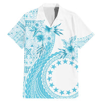 Kia Orana Cook Islands Family Matching Mermaid Dress and Hawaiian Shirt Tiare and Stars - Turquoise LT7 Dad's Shirt - Short Sleeve Turquoise - Polynesian Pride