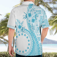 Kia Orana Cook Islands Hawaiian Shirt Tiare and Stars - Turquoise LT7 - Polynesian Pride