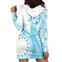 Kia Orana Cook Islands Hoodie Dress Tiare and Stars - Turquoise LT7 - Polynesian Pride