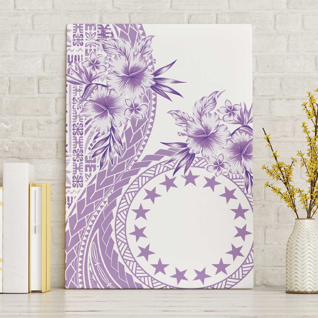 Kia Orana Cook Islands Canvas Wall Art Tiare and Stars - Lavender LT7 Without Frame Lavender - Polynesian Pride