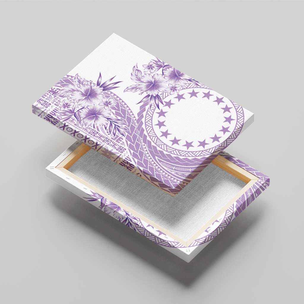 Kia Orana Cook Islands Canvas Wall Art Tiare and Stars - Lavender LT7 - Polynesian Pride