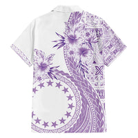 Kia Orana Cook Islands Family Matching Off Shoulder Maxi Dress and Hawaiian Shirt Tiare and Stars - Lavender LT7 - Polynesian Pride