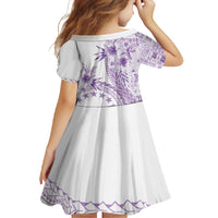 Kia Orana Cook Islands Family Matching Summer Maxi Dress and Hawaiian Shirt Tiare and Stars - Lavender LT7 - Polynesian Pride