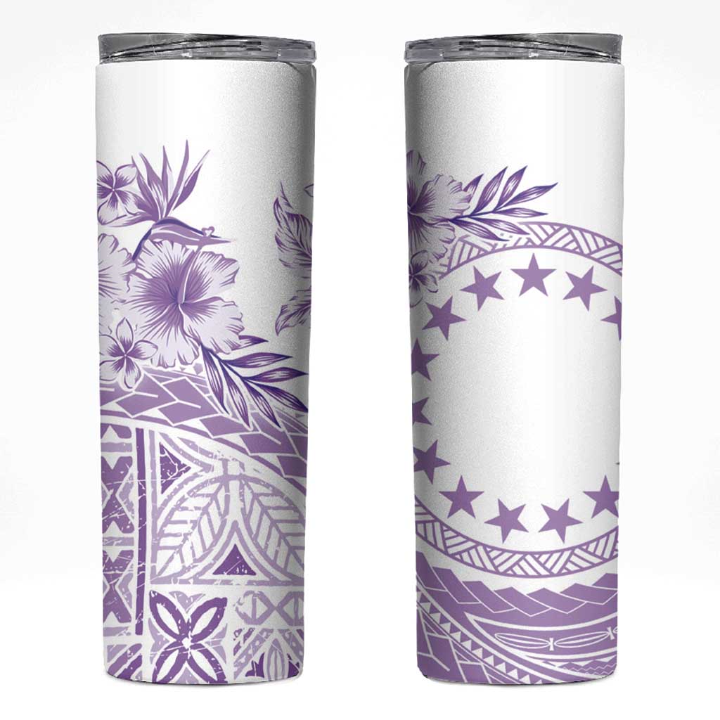 Kia Orana Cook Islands Skinny Tumbler Tiare & Stars - Lavender LT7 Lavender - Polynesian Pride