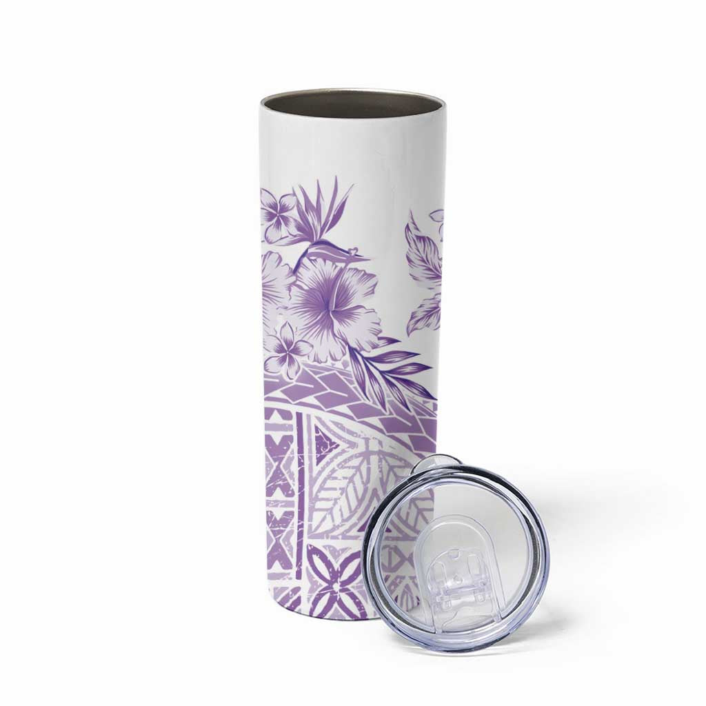 Kia Orana Cook Islands Skinny Tumbler Tiare & Stars - Lavender LT7 - Polynesian Pride