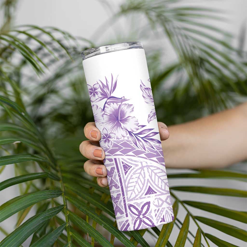 Kia Orana Cook Islands Skinny Tumbler Tiare & Stars - Lavender LT7 - Polynesian Pride