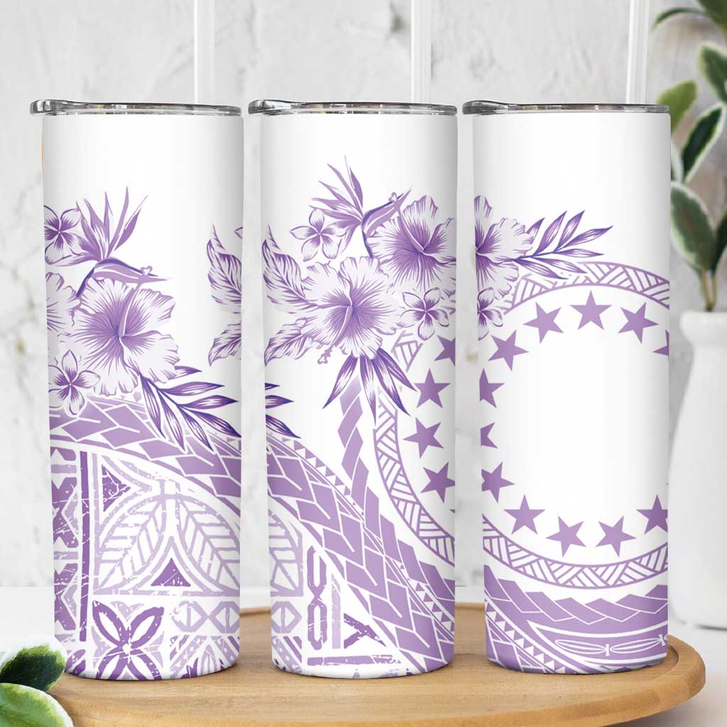 Kia Orana Cook Islands Skinny Tumbler Tiare & Stars - Lavender LT7 - Polynesian Pride