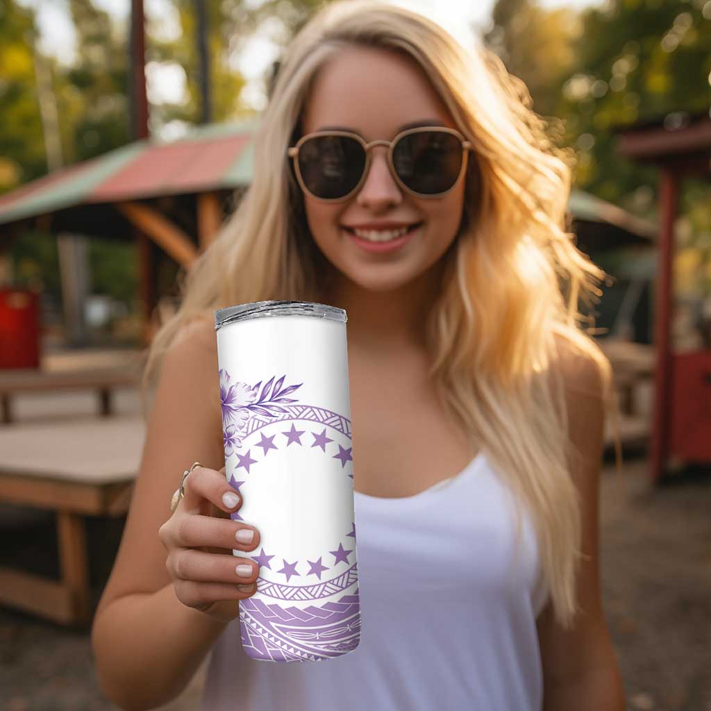 Kia Orana Cook Islands Skinny Tumbler Tiare & Stars - Lavender LT7 - Polynesian Pride