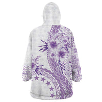Kia Orana Cook Islands Wearable Blanket Hoodie Tiare and Stars - Lavender LT7 - Polynesian Pride