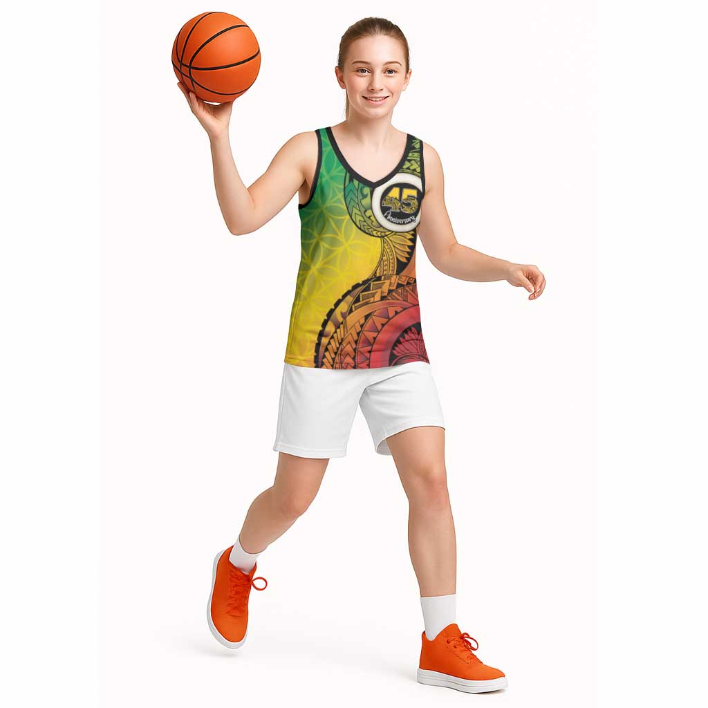 Vanuatu 45th Independence Anniversary Basketball Jersey Ni-Van Sandroing - Polynesian Pride