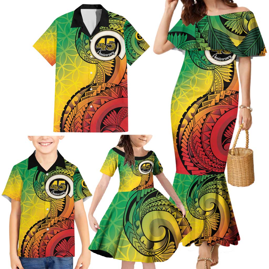 Vanuatu 45th Independence Anniversary Family Matching Mermaid Dress and Hawaiian Shirt Ni-Van Sandroing LT7 - Polynesian Pride