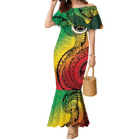 Vanuatu 45th Independence Anniversary Family Matching Mermaid Dress and Hawaiian Shirt Ni-Van Sandroing LT7 Mom's Dress Colorful - Polynesian Pride