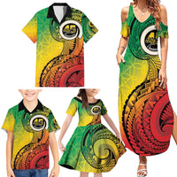 Vanuatu 45th Independence Anniversary Family Matching Summer Maxi Dress and Hawaiian Shirt Ni-Van Sandroing LT7 - Polynesian Pride