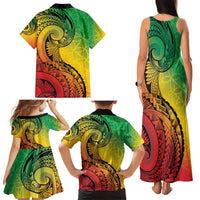 Vanuatu 45th Independence Anniversary Family Matching Tank Maxi Dress and Hawaiian Shirt Ni-Van Sandroing LT7 - Polynesian Pride