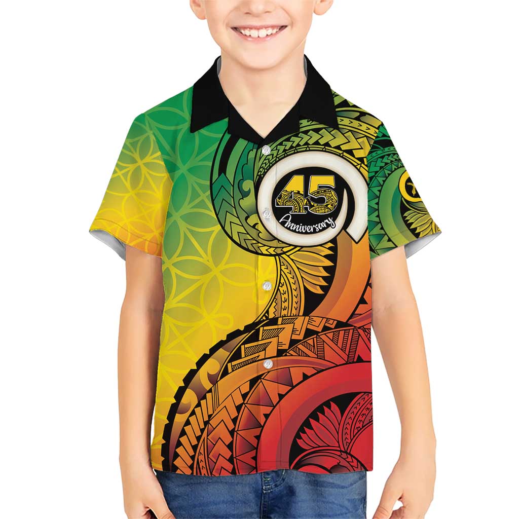 Vanuatu 45th Independence Anniversary Kid Hawaiian Shirt Ni-Van Sandroing LT7 Kid Colorful - Polynesian Pride