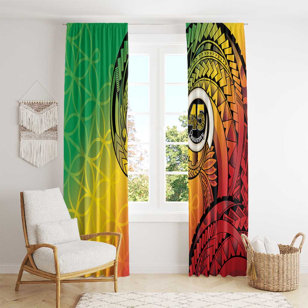 Vanuatu 45th Independence Anniversary Window Curtain Ni-Van Sandroing - Polynesian Pride