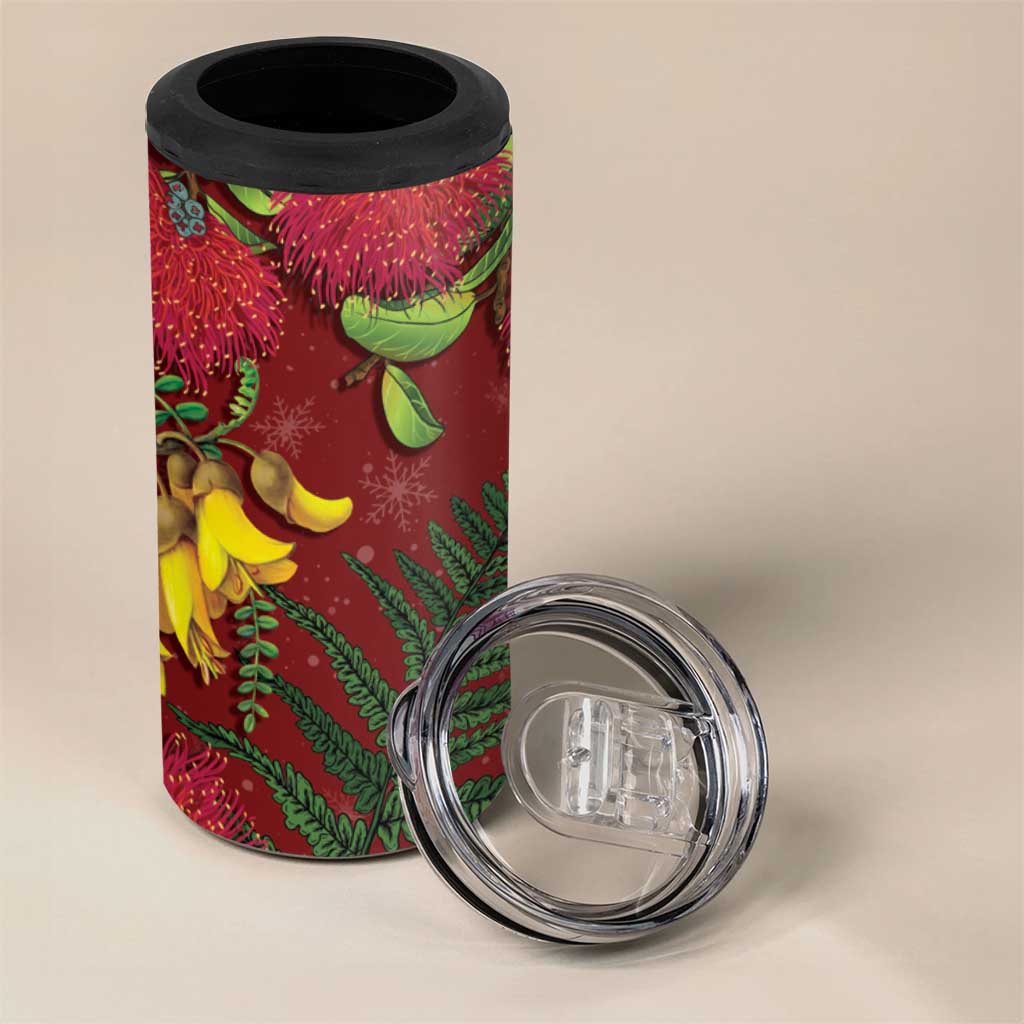 Kakapo Bird New Zealand 4 in 1 Can Cooler Tumbler Floral Christmas LT7 - Polynesian Pride