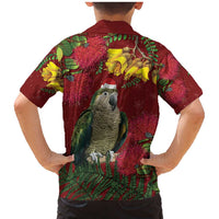 Kakapo Bird New Zealand Family Matching Mermaid Dress and Hawaiian Shirt Floral Christmas LT7 - Polynesian Pride