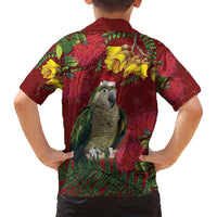 Kakapo Bird New Zealand Family Matching Off Shoulder Short Dress and Hawaiian Shirt Floral Christmas LT7 - Polynesian Pride