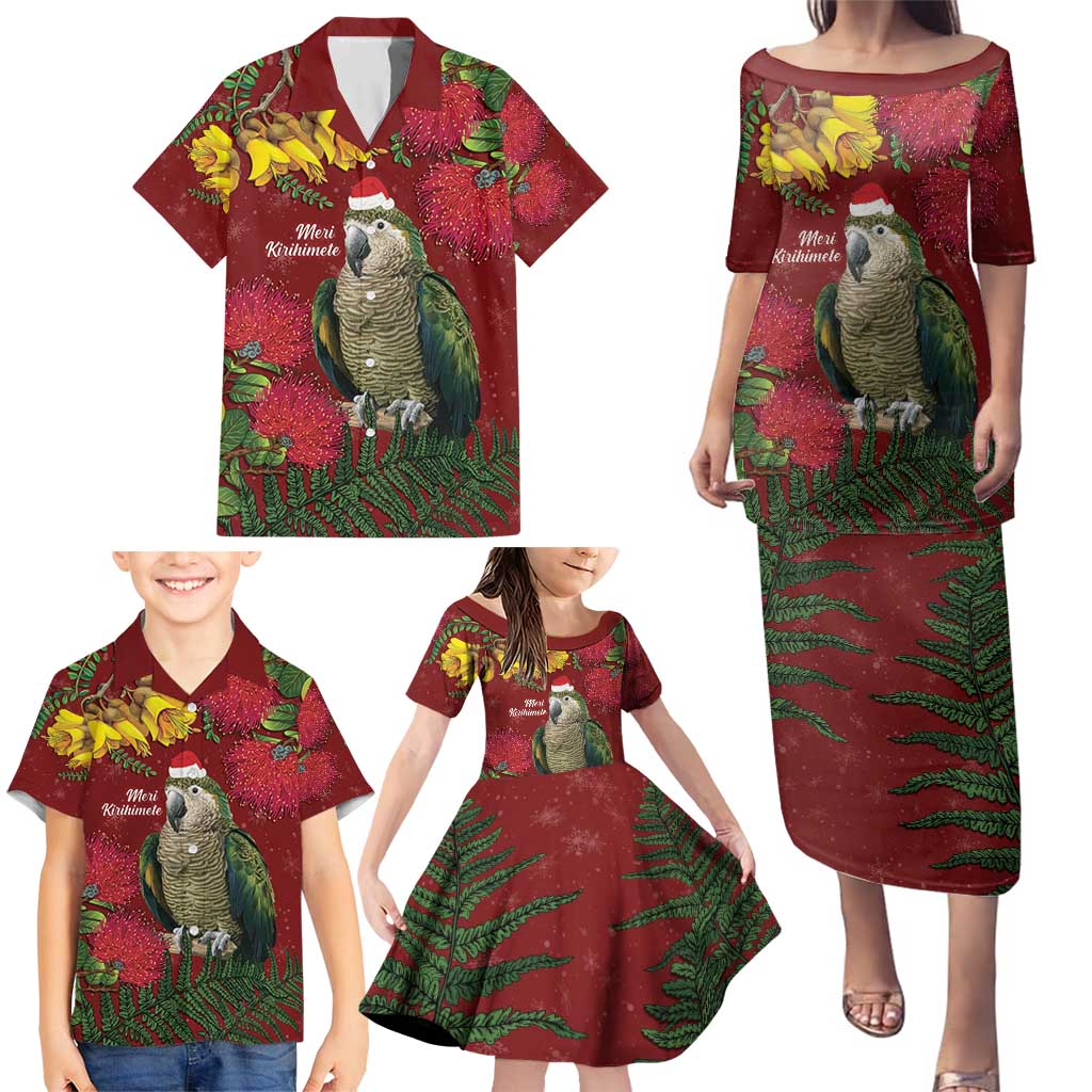 Kakapo Bird New Zealand Family Matching Puletasi and Hawaiian Shirt Floral Christmas LT7 - Polynesian Pride