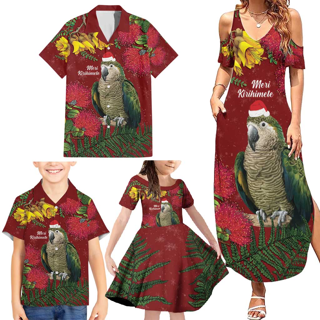 Kakapo Bird New Zealand Family Matching Summer Maxi Dress and Hawaiian Shirt Floral Christmas LT7 - Polynesian Pride