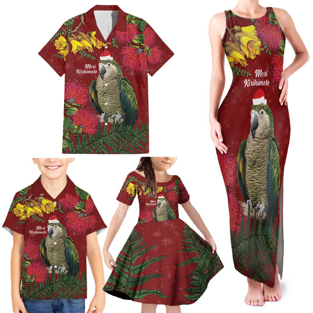 Kakapo Bird New Zealand Family Matching Tank Maxi Dress and Hawaiian Shirt Floral Christmas LT7 - Polynesian Pride
