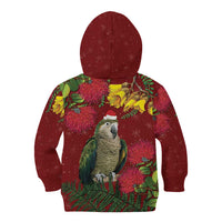 Kakapo Bird New Zealand Kid Hoodie Floral Christmas LT7 - Polynesian Pride