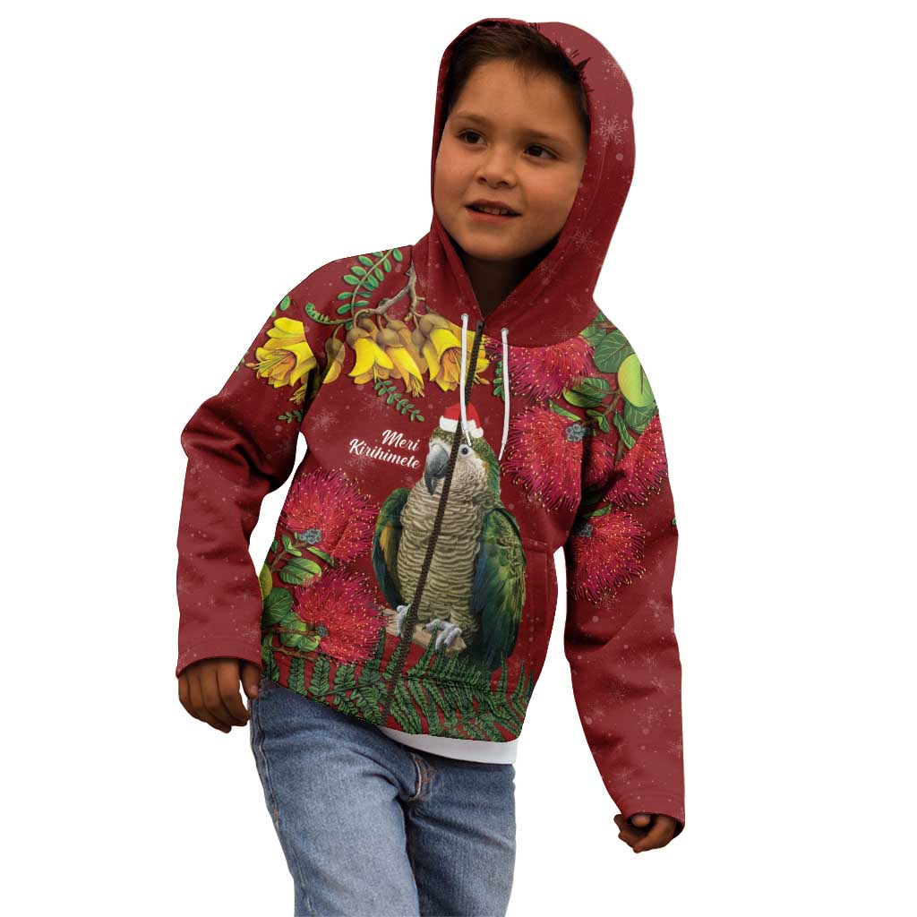 Kakapo Bird New Zealand Kid Hoodie Floral Christmas LT7 - Polynesian Pride