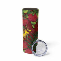 Kakapo Bird New Zealand Skinny Tumbler Floral Christmas LT7 - Polynesian Pride