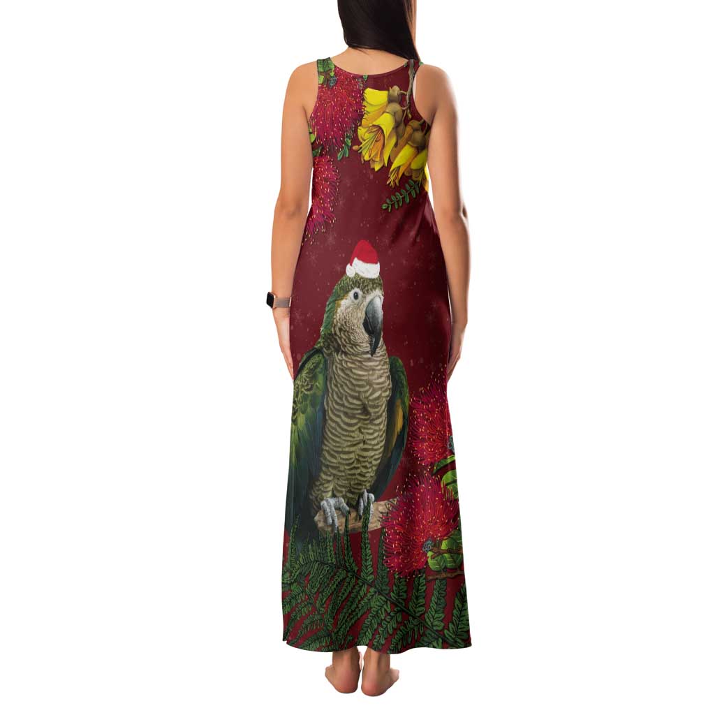 Kakapo Bird New Zealand Tank Maxi Dress Floral Christmas LT7 - Polynesian Pride