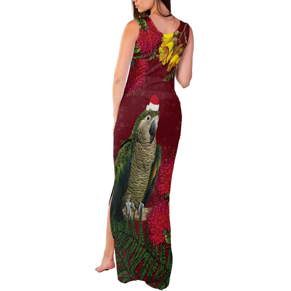 Kakapo Bird New Zealand Tank Maxi Dress Floral Christmas LT7 - Polynesian Pride